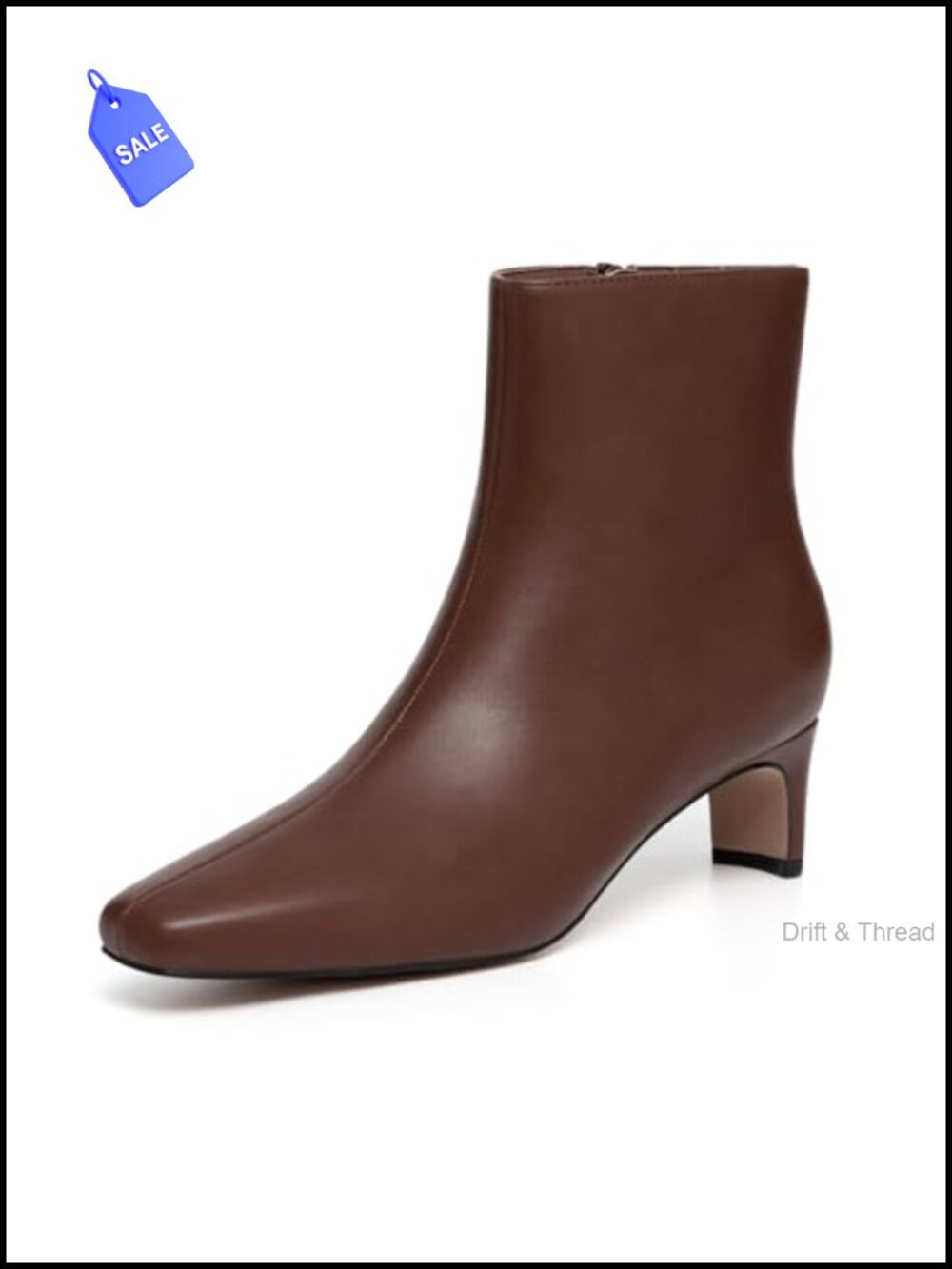 Women's Square Toe Chunky Heel Ankle Boots